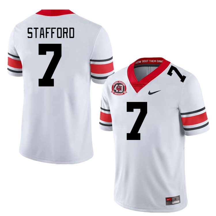 #7 Matthew Stafford Georgia Bulldogs Jerseys Football Stitched-40th Anniversary